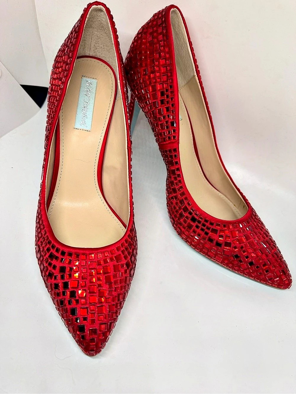 Betsey Johnson Ariel Red Sequin Heels US 10